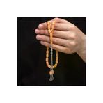 NİDAM BUTİK Gümüş Püskül Sıkma Kehribar Tesbih NIDMBTK-T8792