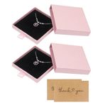 Nideen 2 adet 8 x 8 x 1,7 cm hediye kutusu bileklik, takı hediye kutusu, takı kutusu, kapaklı hediye kutusu, kolye/küpeler/yüzük için hediye kutusu (açık pembe)