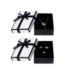 Nideen 2 adet 9 x 7 x 3 cm hediye kutusu, küçük, kapaklı takı hediye kutuları, kolye küpe hediye kutusu, takı için küçük hediye kutusu (beyaz)