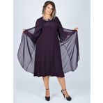 Nidya Moda 4037M Mürdüm Kadın Elbise