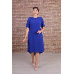 Nidya Moda 4151SX Saks Ön Kısa Arka Uzun Krep Elbise