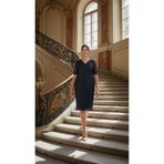 Nidya Moda 4161G Antrasit Gri Dantel Elbise