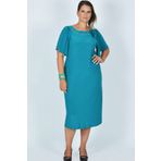 Nidya Moda T4026 Turkuaz Kadın Abiye Elbise