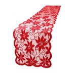 NIEITRK Noel runner masa örtüsü, kırmızı masa örtüsü, Noel servis seti, Noel masa örtüsü, dekorasyon, dantel, merkez parça, dekorasyon, mutfak, yemek odası, dekorasyon, iç mekan, vintage, akçaağaç yaprağı