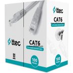 Nif Bilişim Ttec KBL-CAT6-23CCA/IN100G 100 Metre Iç Mekan Cat6 Kablo Pvc Iç Ortam Cat6 Kablo 100 Metre Gri