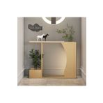 Nifory 520-029 Modern Lüks Çiçeklikli Giriş Hol Dresuar Metal 140x25x80h