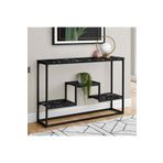 Nifory 520-034 Dar ve Konsol Masa Siyah Mermer Desenli Metal Dresuar 100x30x75h