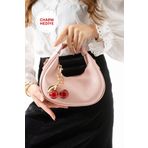 Night Betty Model Toz Pembe Charm Hediyeli Kadın El Ve Omuz Çantası