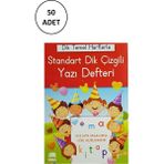 Night Shop Dik Temel Harflerle Standart Renkli Kareli Yazı Defteri 50 Adet
