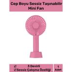 Nightwatchers Premium Üretim USB Şarjlı 3 Kademeli Sessiz Taşınabilir Mini Fan Pervaneli Soğutucu Küçük Vantilatör - Pembe