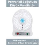 Nightwatchers Premium USB Şarjlı 3 Kademeli Sessiz Taşınabilir Mini Fan Pervaneli Soğutucu Küçük Vantilatör - Beyaz