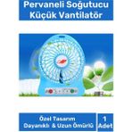 Nightwatchers Premium USB Şarjlı 3 Kademeli Sessiz Taşınabilir Mini Fan Pervaneli Soğutucu Küçük Vantilatör - Mavi