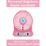 Nightwatchers Premium USB Şarjlı 3 Kademeli Sessiz Taşınabilir Mini Fan Pervaneli Soğutucu Küçük Vantilatör - Pembe