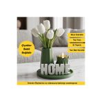 Nigistore Home Yazılı Vazolu Mumlu Dekoratif Set - Tepsi, Vazo, Lale Mumluk Ve Harfler (ÇİÇEK DAHİL DEĞİLDİR)