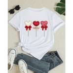 Nigrum Pardus Nıgrum Pardus Yeni Sezon Kalp Şeker Baskılı %100 Pamuk Oversize Kız Çocuk T-Shirt - Beyaz - XL