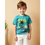 Nigrum Pardus Özel Üretim Sunshıne Yaz Baskılı %100 Pamuk Erkek Çocuk T-Shirt - Turkuaz - 11 Yaş