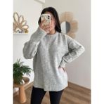 Nihanello Butik Yumoş Oversize Kazak - Gri - Standart