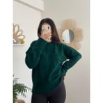 Nihanello Butik Yumoş Oversize Kazak - Zümrüt Yeşili - Standart