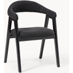 Nik Kollu Sandalye - 35.000 Martindale Kumaş, Yağlı Meşe Gövde, Ergonomik Tasarım - Siyah