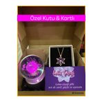 Nikadu Renk Değiştiren Led Işıklı Cam Satürn Kız Küre Dolunay Lamba Kristal Top Lotus Kamelya Çiçeği Kolye