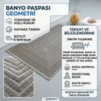 Nikar Home Pamuklu Kaymaz Taban Dikdörtgen Banyo Paspası – Yüksek Emici Pamuk Dokuma Halısı Banyo Mutfak Salon - Bej - 160 x 240 cm