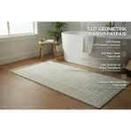 Nikar Home Pamuklu Kaymaz Taban Dikdörtgen Banyo Paspası – Yüksek Emici Pamuk Dokuma Halısı Banyo Mutfak Salon - Krem - 100 x 200 cm