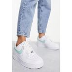 Nike Air Force 1 07 Af1 Leather White Green Unisex Snaker Hakiki Deri Spor Ayakkabı Beyaz Yeşil - Beyaz - Açık Yeşil