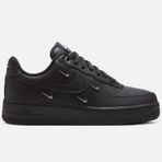 Nike Air Force 1 '07 LX ''Metallic Swooshes'' Leather Sneaker Hakiki Deri Kadın Günlük Spor Ayakkabı Siyah