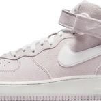 Nike Air Force 1 07 Mid QS Leather Sneaker Hakiki Deri Yüksek Bilek Günlük Beyaz Pembe Unisex Spor Ayakkabı