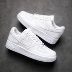 Nike Air Force 1 '07 Unisex Beyaz - Siyah Sneaker All Beyaz - Beyaz