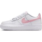 Nike Air Force 1 Af1 Gs Leather Unisex Sneaker Swoosh Hakiki Deri Günlük Spor Ayakkabı Beyaz Pembe - Beyaz - Açık Pembe