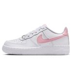Nike Air Force 1 AF1 GS Leather Unisex Sneaker Swoosh Hakiki Deri Günlük Spor Ayakkabı Beyaz Pembe