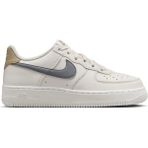 Nike Air Force 1 Af1 Gs Leather Unisex Sneaker Swoosh Hakiki Deri Günlük Spor Ayakkabı Krem Gri