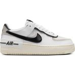 Nike Air Force 1 Shadow Sneaker Unisex Hakiki Deri Günlük Spor Ayakkabı Beyaz Siyah - Beyaz - Siyah