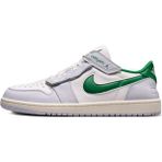 Nike Air Jordan 1 Low Flyase Mens Leather Sneaker Hakiki Deri Lastik Bağcıklı Erkek Günlük Spor Ayakkabı Beyaz