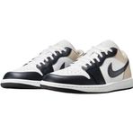 Nike Air Jordan 1 Low Leather Sneaker Hakiki Deri Erkek Spor Ayakkabı Siyah Krem