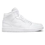 Nike Air Jordan 1 MİD Erkek Sneaker Hakiki Deri Bilekli Spor Ayakkabı Beyaz