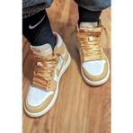 Nike Air Jordan 1 Mid Leather Sneaker Hakiki Deri Bilekli Günlük Taba Unisex Spor Ayakkabı
