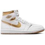Nike Air Jordan 1 Mid Retro Sneaker Hakiki Deri Bilekli Beyaz Gold Unisex Spor Ayakkabı
