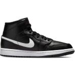 Nike Air Jordan 1 Mid Unisex Leather Sneaker Hakiki Deri Bilekli Günlük Spor Ayakkabı Siyah