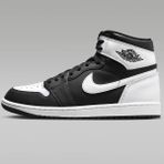 Nike Air Jordan 1 Retro High OG Unisex Sneaker Hakiki Deri Bilekli Günlük Spor Ayakkabı Siyah Beyaz
