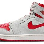 Nike Air Jordan 1 Zoom Air MİD Sneaker Hakiki Deri Bilekli Gri Kırmızı Spor Ayakkabı