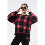 Nike Air Jordan Brooklyn Fleece Crew Losse Fit Sweatshirt Kadın Bol Kesim Şardonlu Sweatshirt Siyah-Kırmızı
