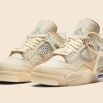 Nike Air Jordan Retro 4 X Off White Sail Erkek Spor Ayakkabi