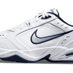 Nike Air Monarch IV erkek spor ayakkabısı, Beyaz Midnight Navy Metalik Gümüş, 42.5 EU