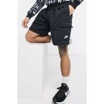 Nike (BİR BEDEN KÜÇÜK ALMANIZI ÖNERİYORUZ) Sportswear Club Fleece Erkek Siyah Kargo Cepli Şort