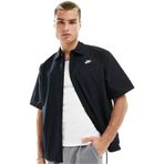 Nike Club Woven Loose Fit Short Sleeve Shirt in Black Erkek Bol Kesim Dokuma Kısa Kollu Spor Gömlek