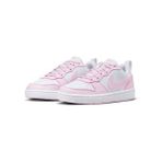 Nike Court Borough Low 2 (Gs) Pembe Çocuk Sneaker Spor Ayakkabısı Unisex Bağcıklı Düz Taban Tekstil