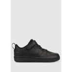 Nike Court Borough Low 2 Leather Sneaker Deri Lastik Ipli Bantlı Spor Ayakkabı Siyah