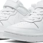 Nike Court Borough Low 2 Leather Sneaker Hakiki Deri Lastik İpli Bantlı Beyaz Unisex Spor Ayakkabı